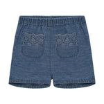 Shorts Chambray en denim délavé