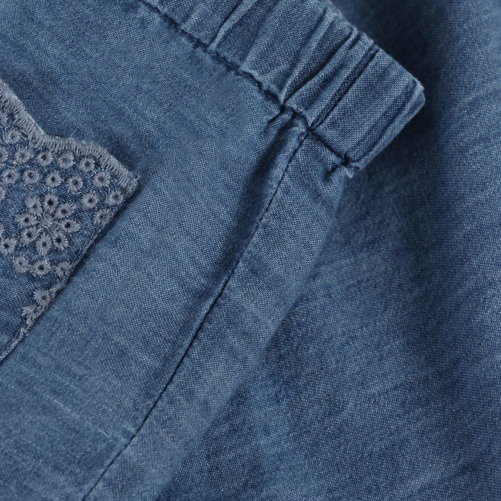 Minymo Short en chambray denim délavé