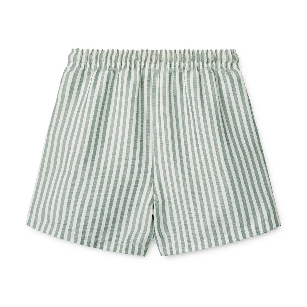 Liewood Duke Gestreepte Boardshort / Zwemshort Voor Kinderen - Stripe Peppermint / Crisp White