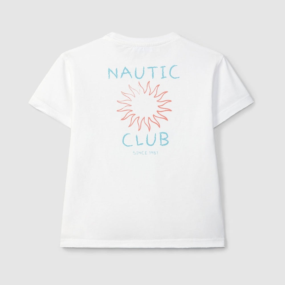 Laranjinha Katoenen T-Shirt Voor Kinderen "Nautic Club" - Off-White