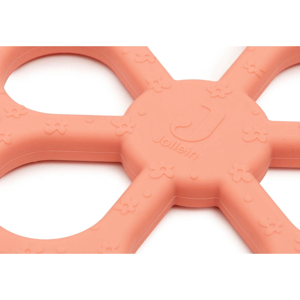 Jollein Bijtring Siliconen Flower Coral Rose