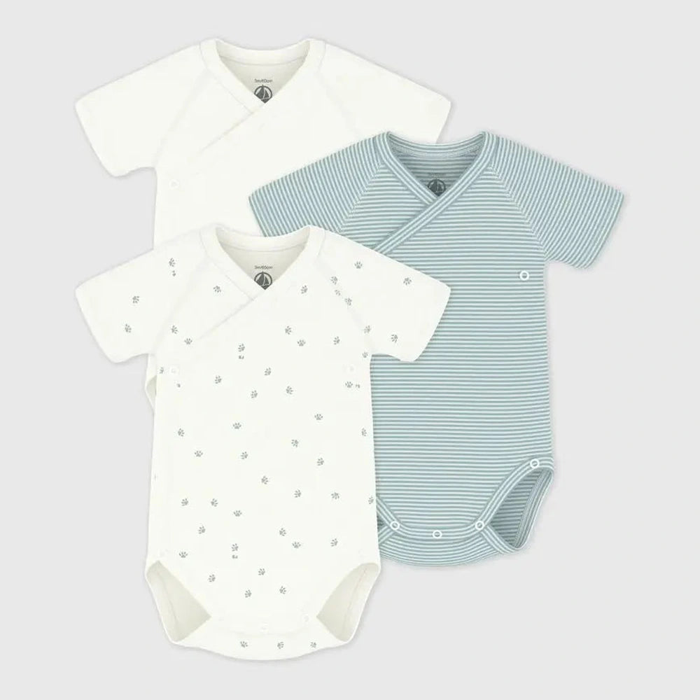 Petit bateau | Set van katoenen babyrompertjes met print en korte mouwen
