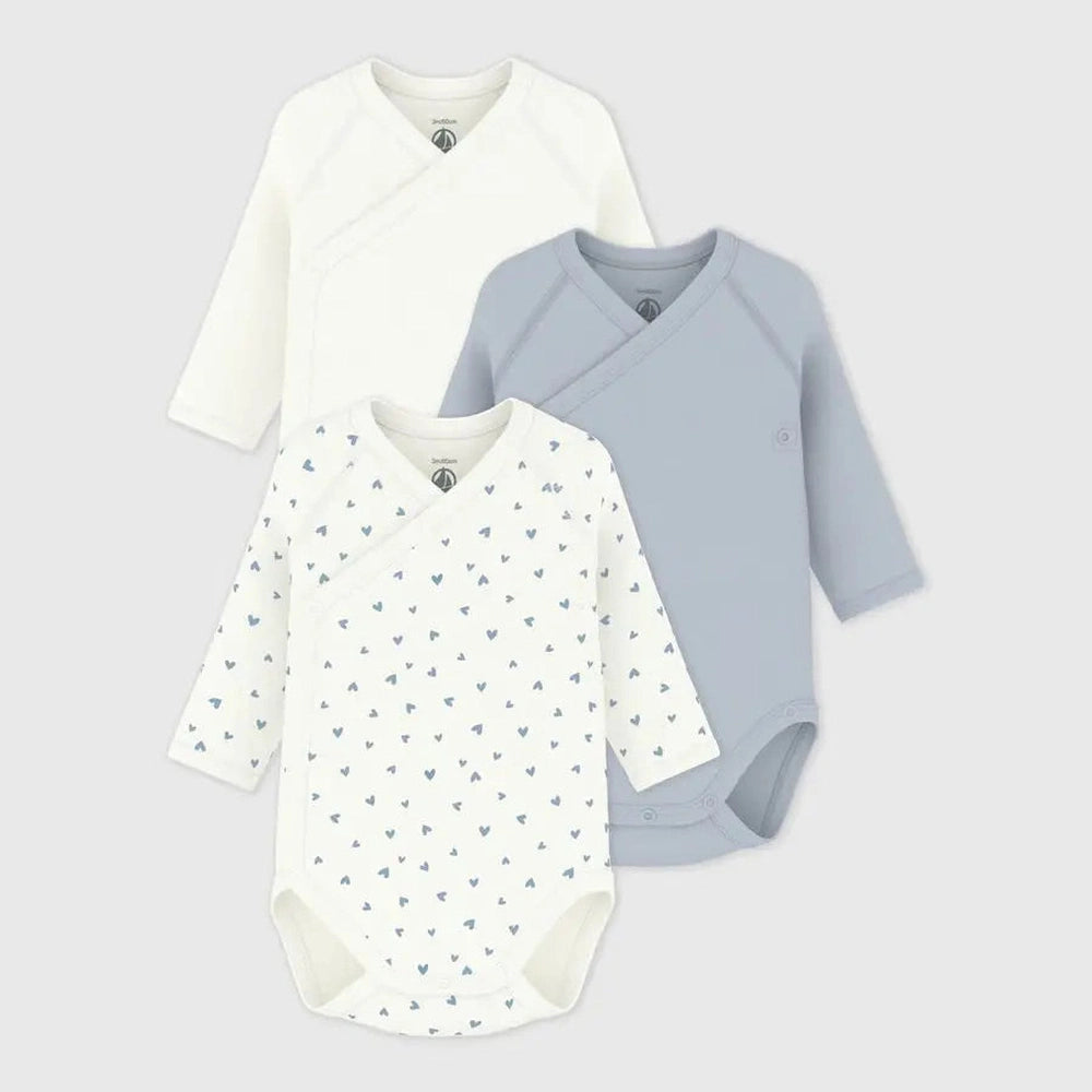 Set van katoenen babyrompertjes met lange mouwen en print