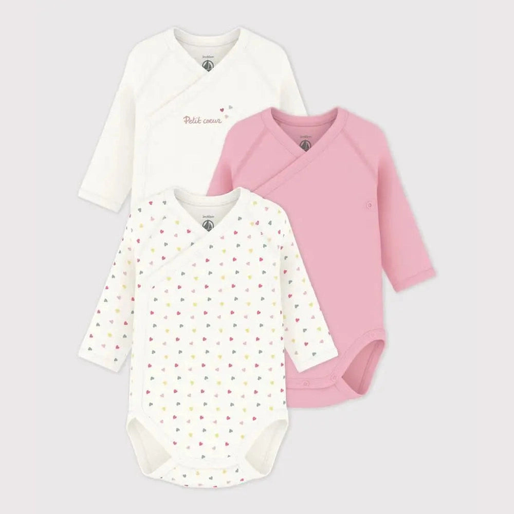 Petit Bateau | Set van katoenen babyrompertjes met lange mouwen en print