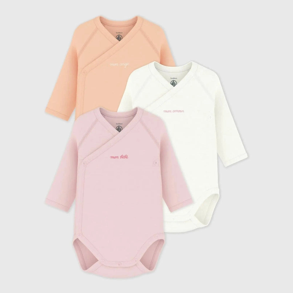 Petit Bateau | Lot de bodies bébé en coton à manches longues avec imprimé