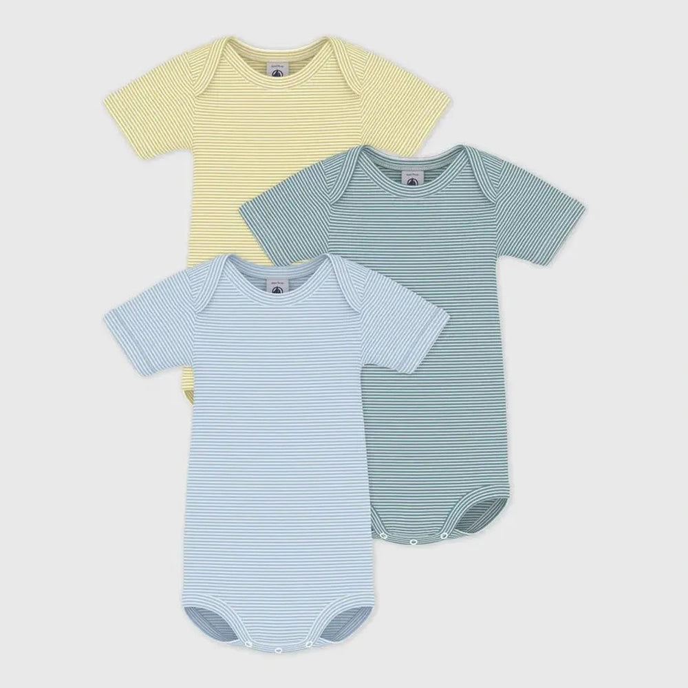 Petit Bateau | Set van katoenen body's met korte mouwen en streepjes