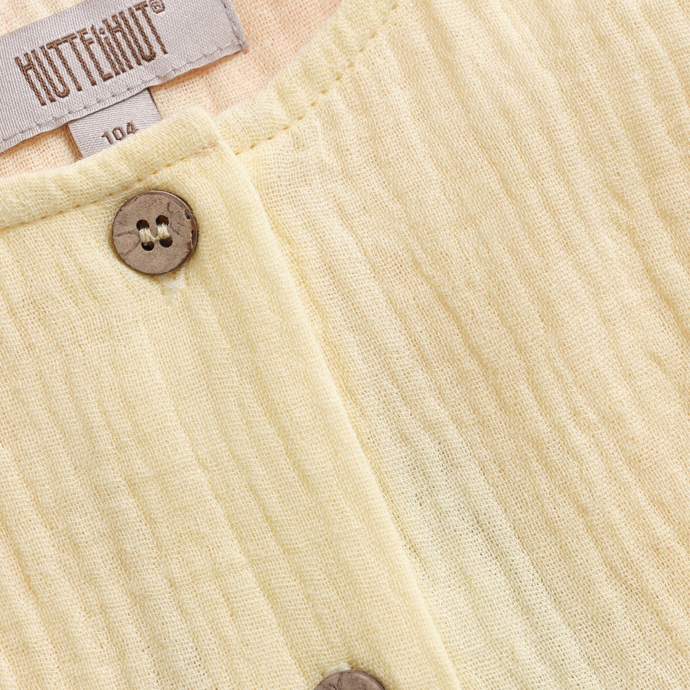 Huttelihut Muslin Jurk met Korte Mouwen – Luchtige Kinderjurk – Sand