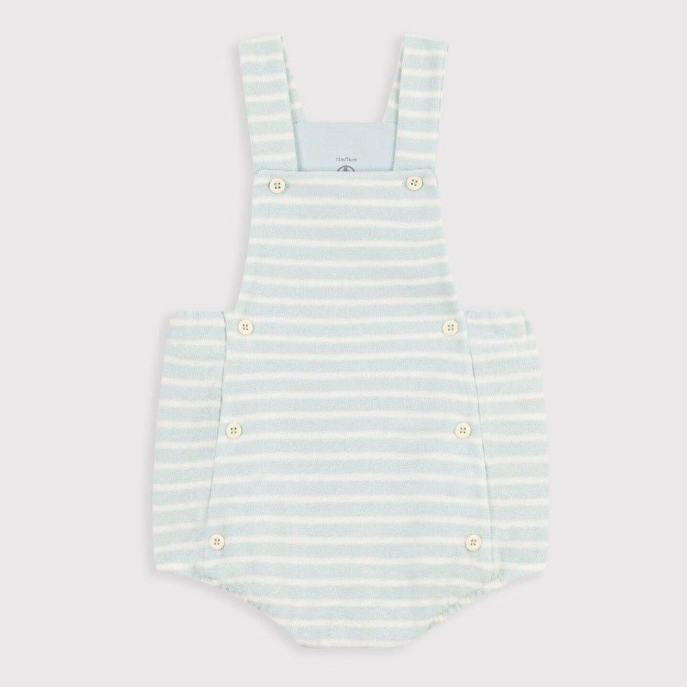Petit Bateau | Gestreept babyspeelpakje van katoenen badstof