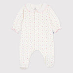 Petit Bateau | Pyjama bébé avec des cœurs et un col fleuri