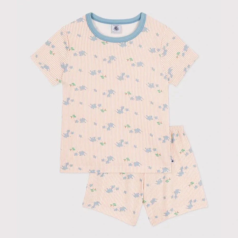 Petit Bateau | Korte katoenen kinderpyjama met olifantenprint