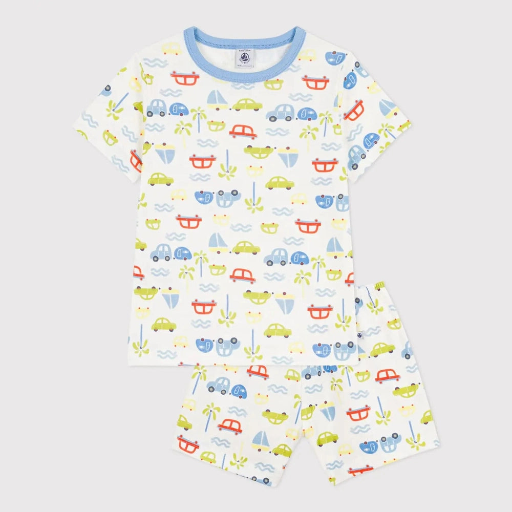 Petit Bateau | Katoenen korte kinderpyjama met autootjesprint