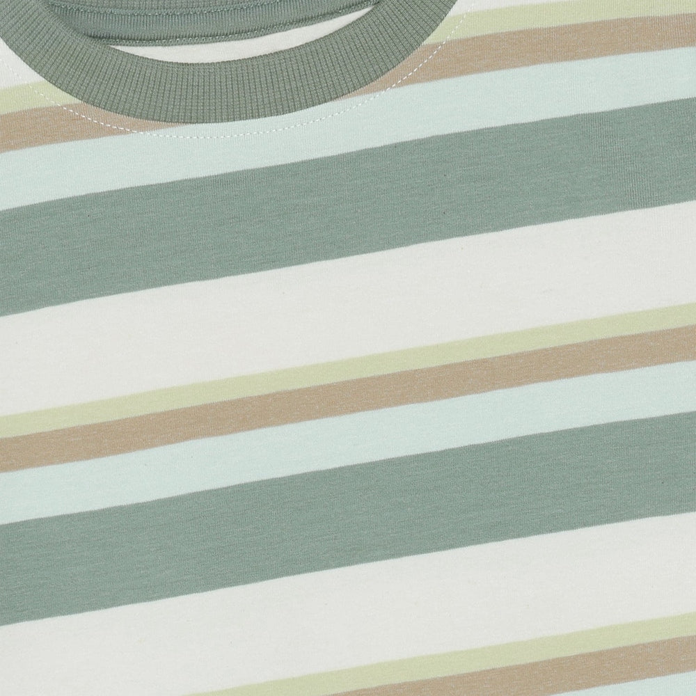 Minymo I T-shirt Korte Mouw - Gestreept Lily Pad