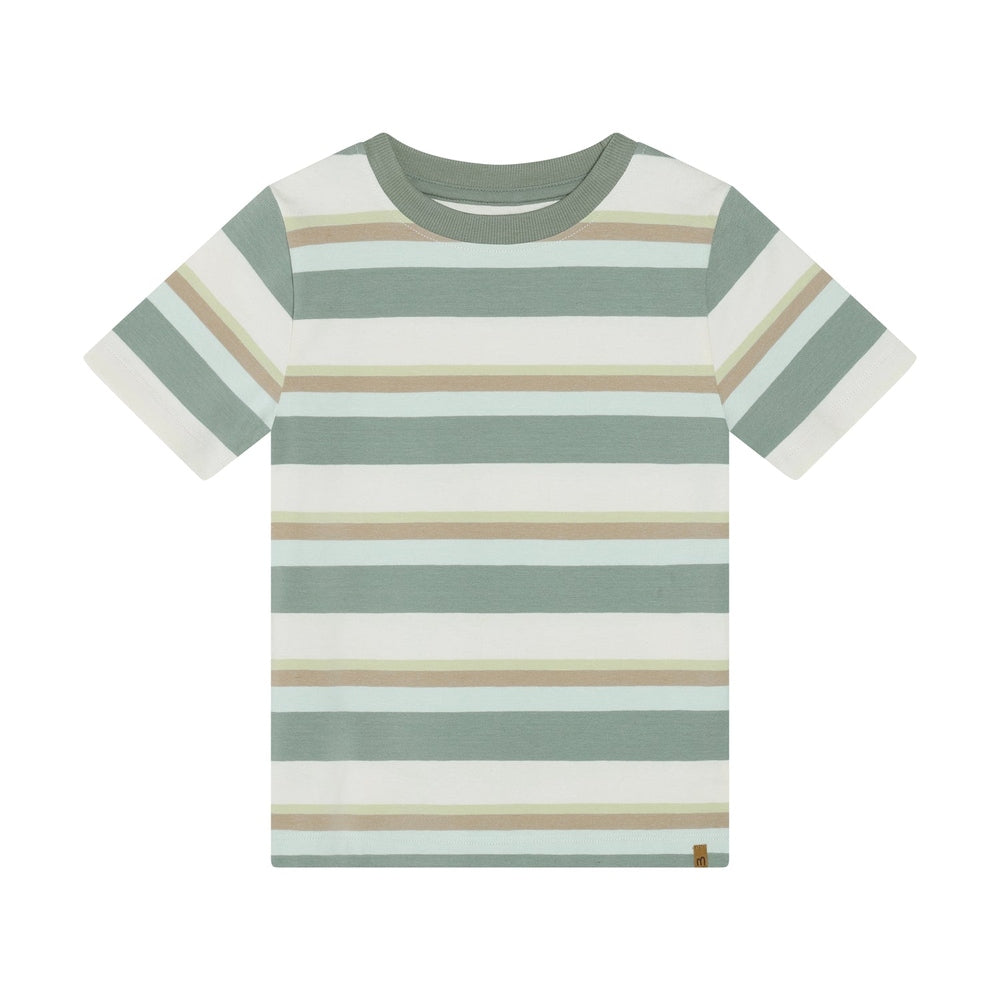 Minymo I T-shirt Korte Mouw - Gestreept Lily Pad