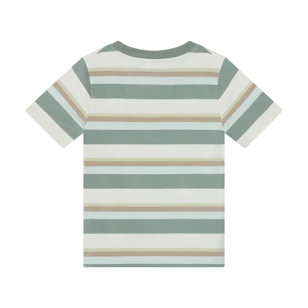 Minymo I T-shirt Korte Mouw - Gestreept Lily Pad