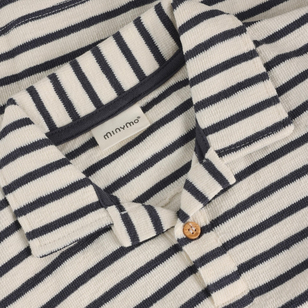 Minymo I Polo T-shirt Korte Mouw Gestreept Vanilla Ice