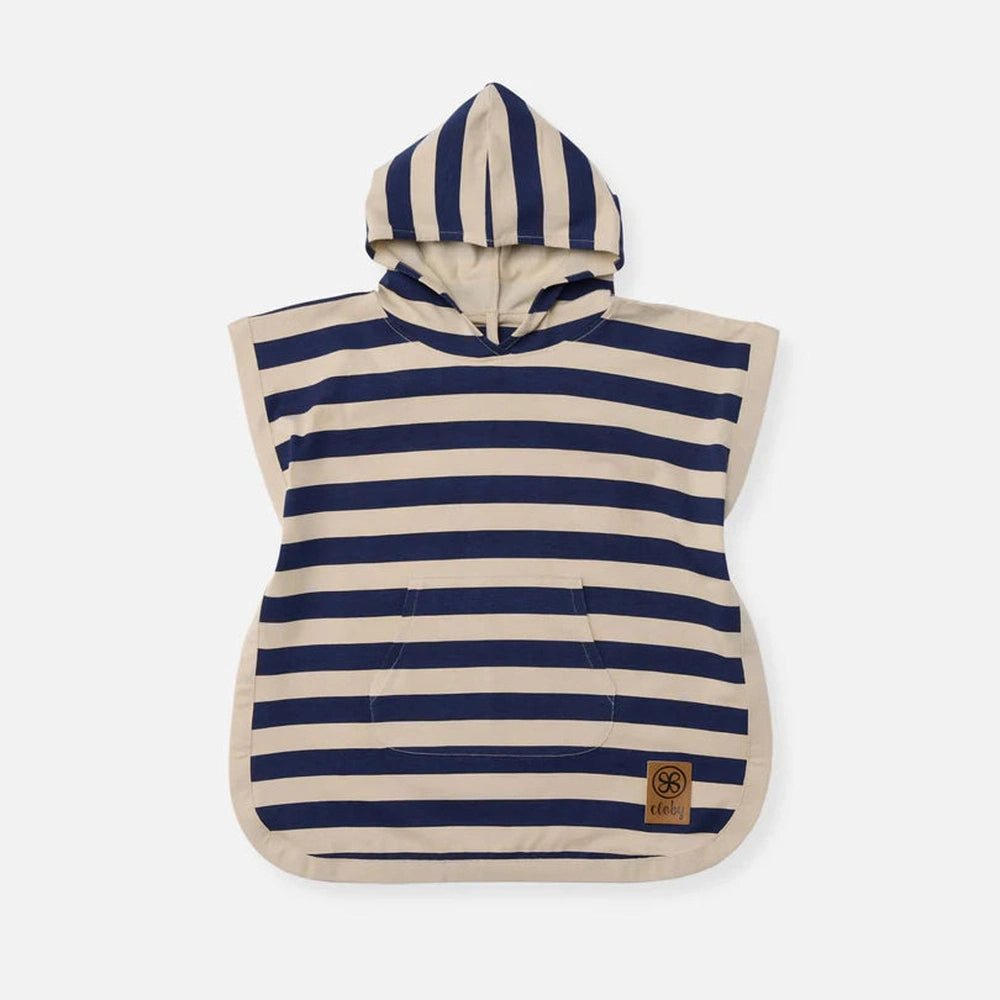 Cloby UV Poncho in Navy/Sandy Stripe – UPF 50+ 1-3y