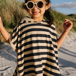 Cloby UV Poncho in Navy/Sandy Stripe – UPF 50+ 1-3y