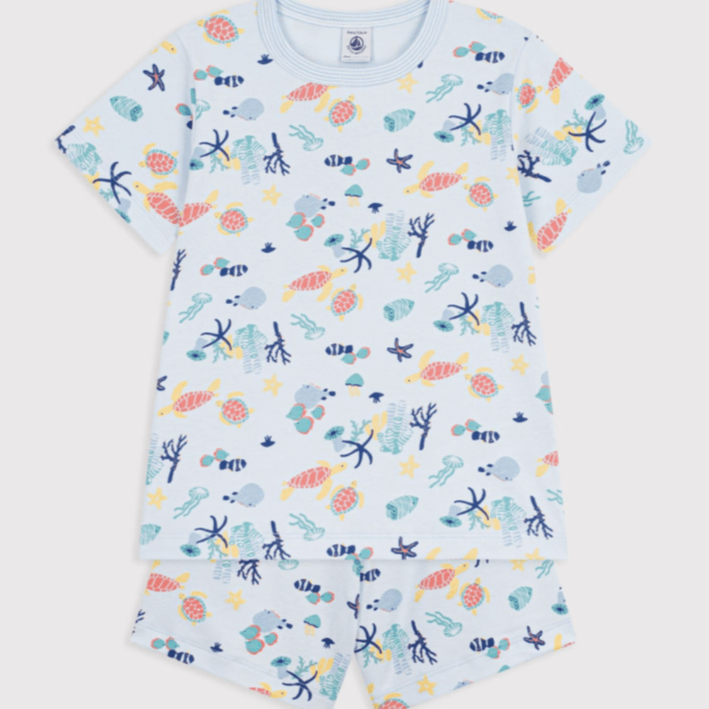 Petit Bateau Pyjamashort en coton avec imprimé phosphorescent