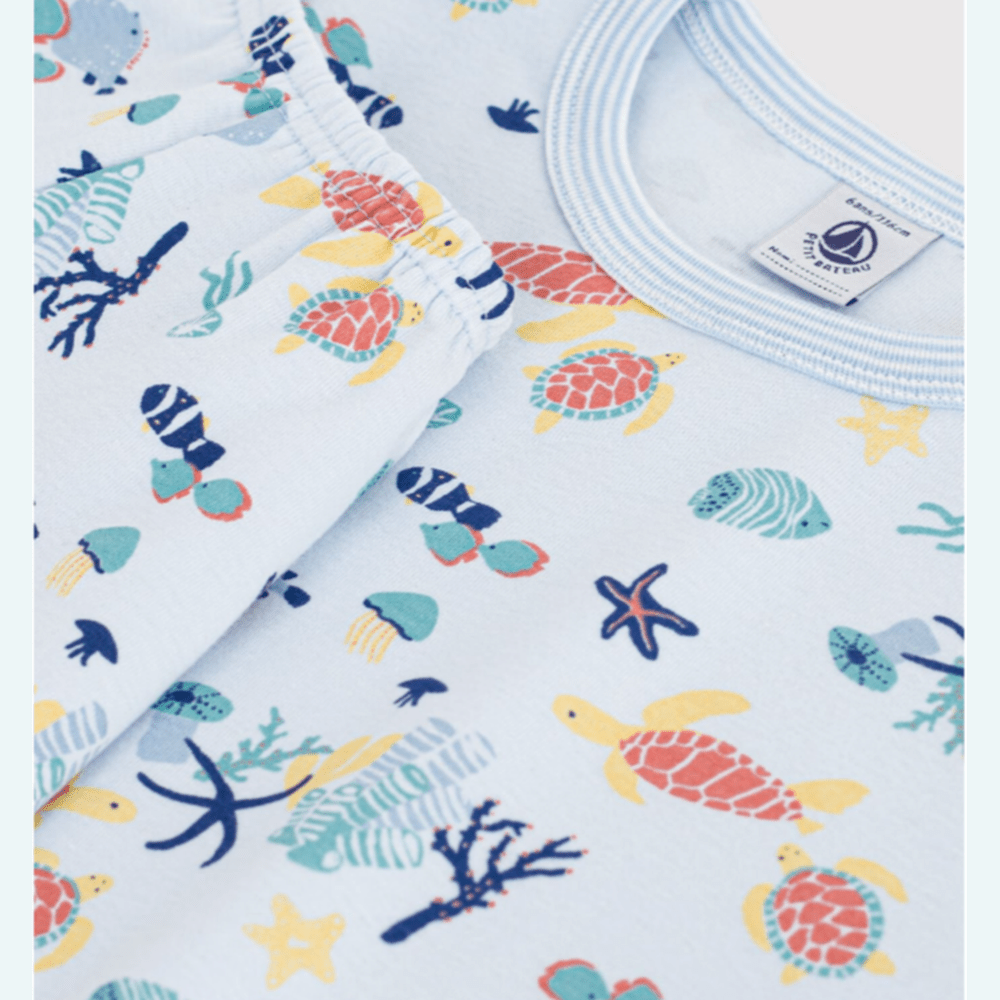 Petit Bateau Short de pyjama en coton avec imprimé phosphorescent
