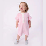 Petit Bateau Kort pakje van effen katoen voor baby's - Roze