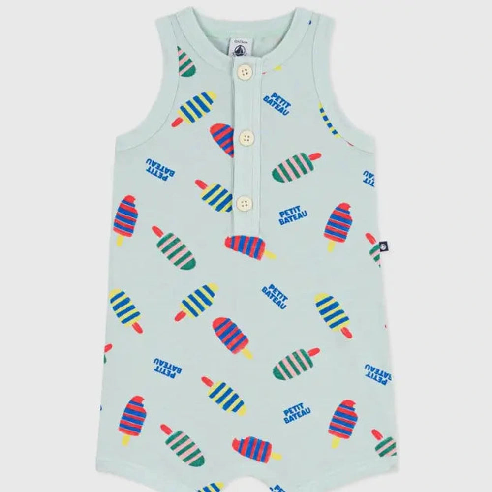 Petit Bateau Kort babypakje van katoen met ijsjesprint