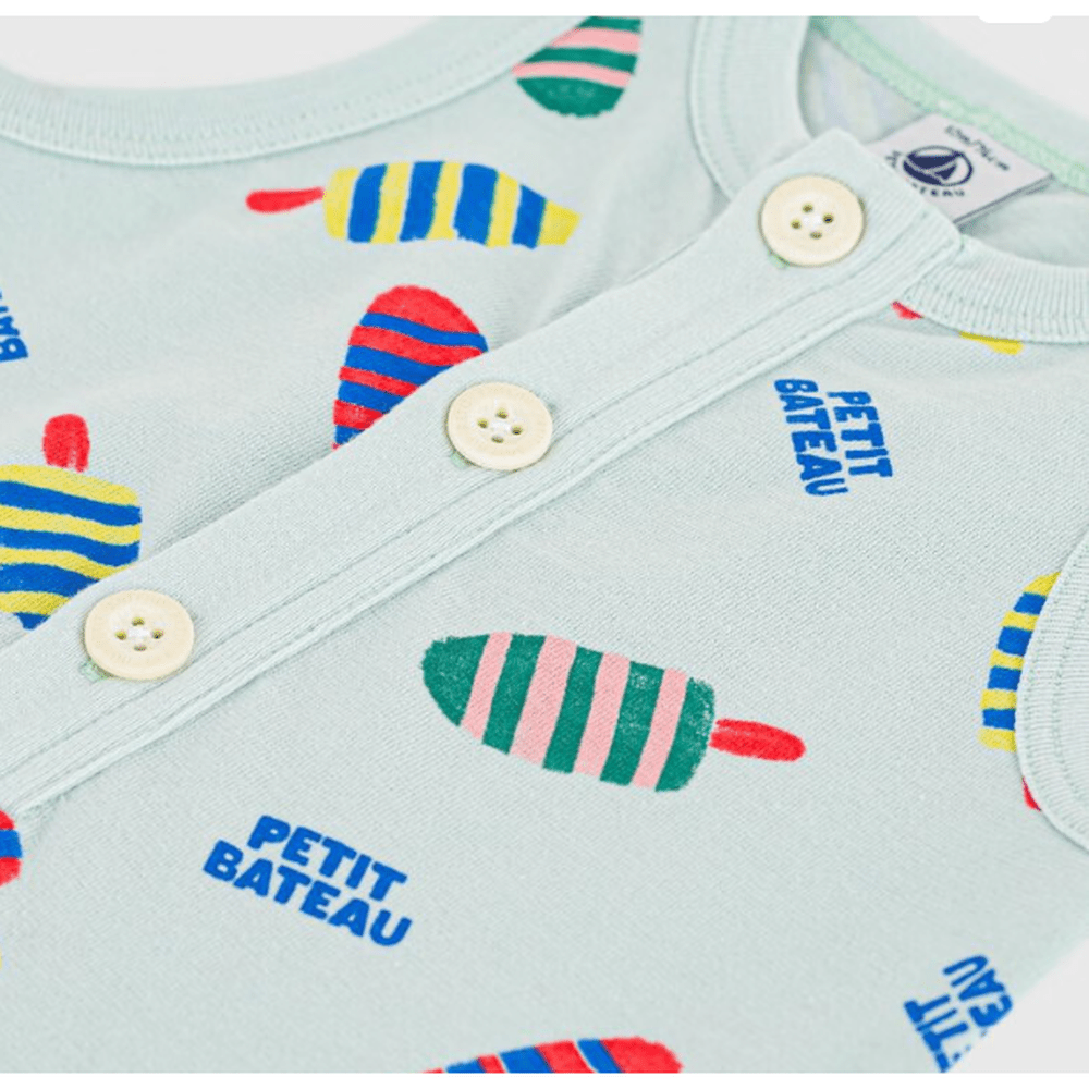 Petit Bateau Kort babypakje van katoen met ijsjesprint