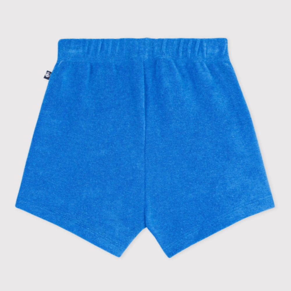 Petit Bateau Korte babybroek van effen badstof - Blauw