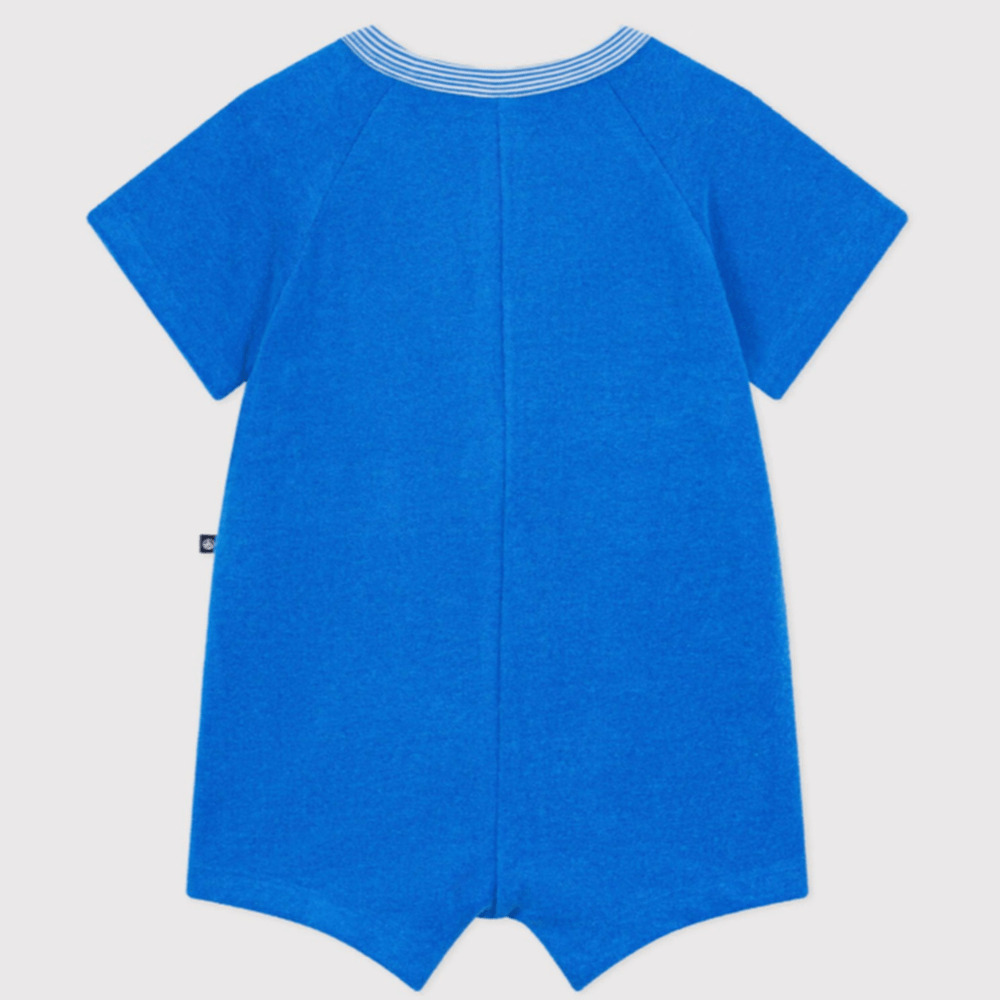 Petit Bateau Kort pakje van effen katoen voor baby's - Blauw