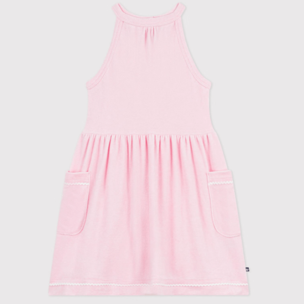 Petit Bateau Mouwloos jurkje van effen katoen voor kinderen - Roze