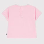 Petit Bateau Katoenen T-shirt met korte mouwen en bloemmotiefje voor baby's - Roze