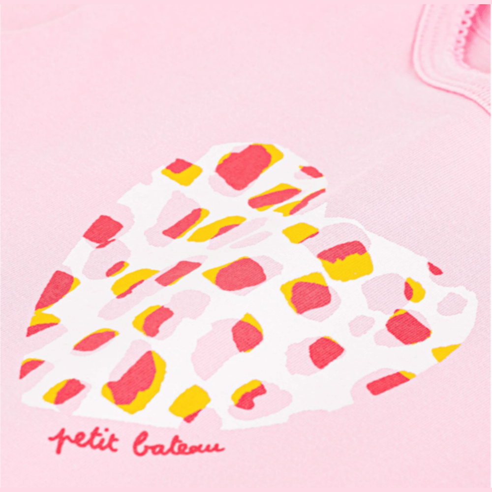 Petit Bateau Katoenen T-shirt met korte mouwen en bloemmotiefje voor baby's - Roze