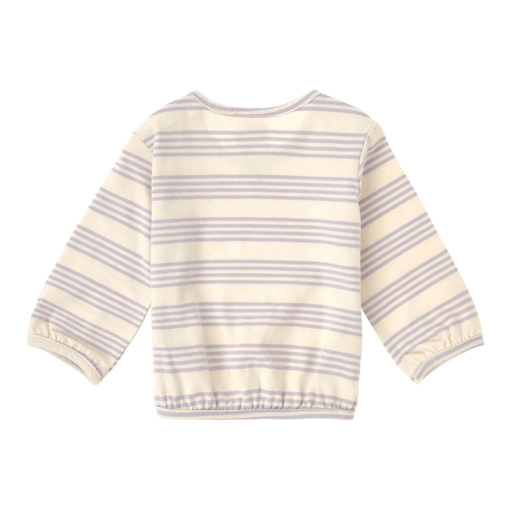 Lässig Baby Shirt met Lange Mouwen - Biologisch Katoen Paarse Strepen