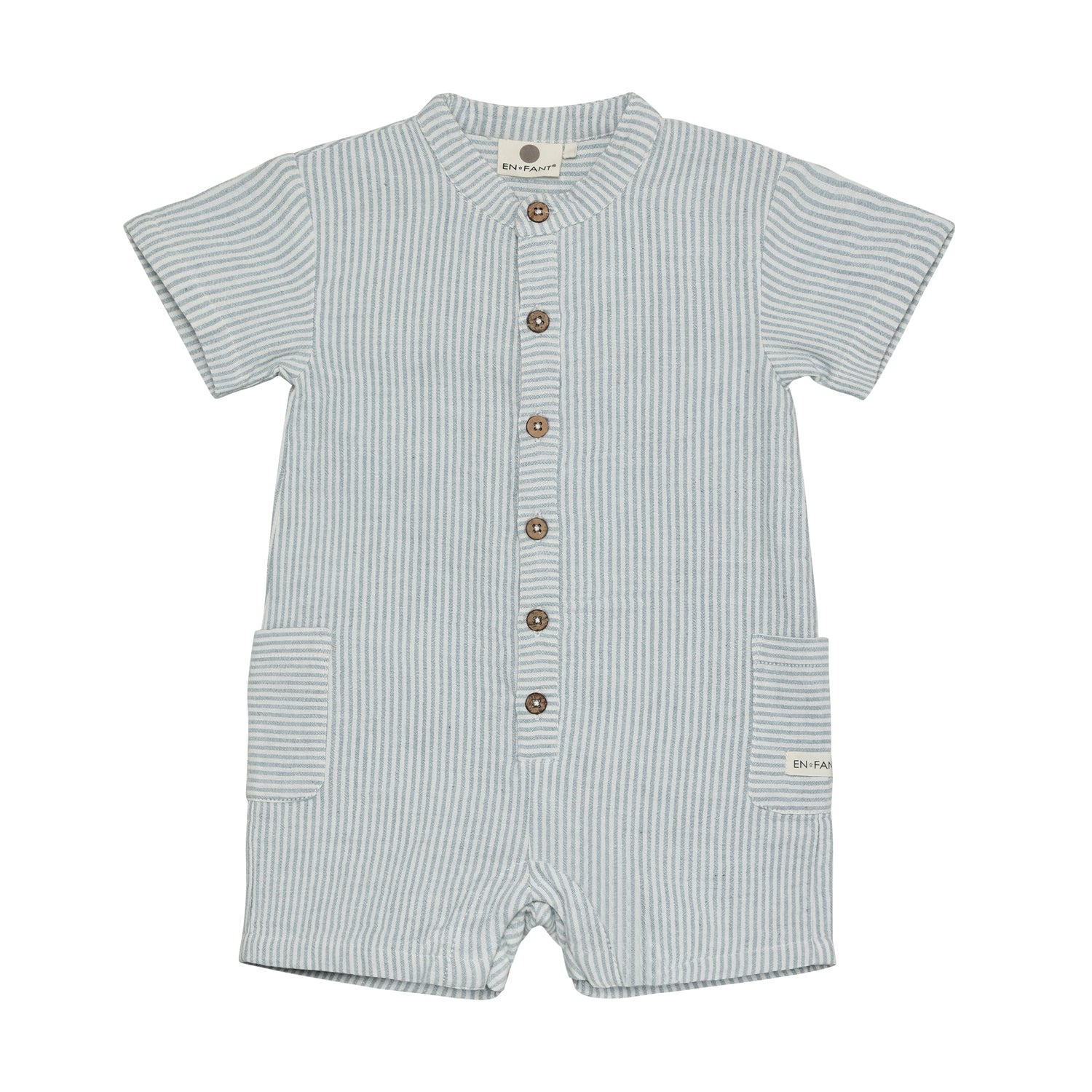 En Fant Playsuit Mousseline Streep Citadel Blauw