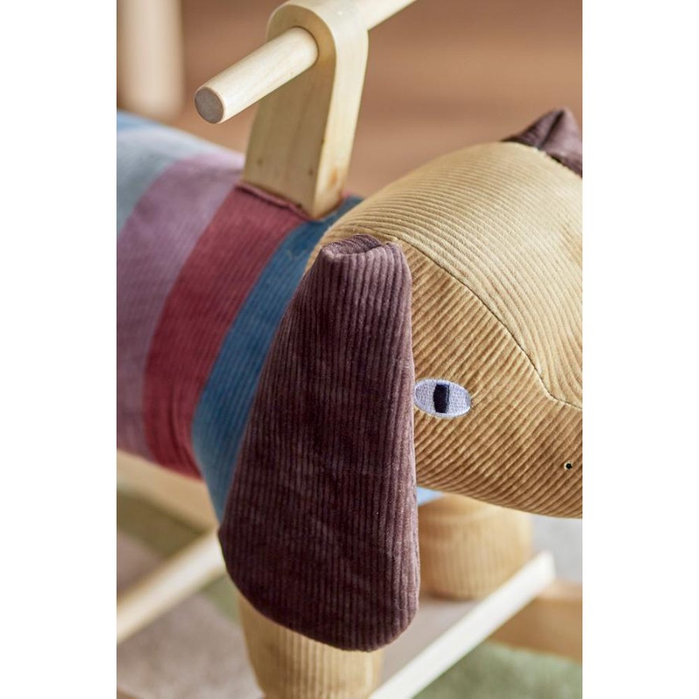 Bloomingville Mini Charlie jouet à bascule chien en polyester - multicolore