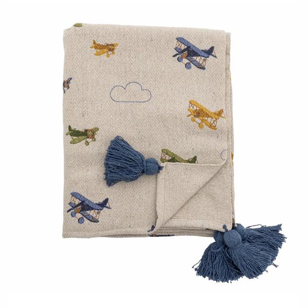 Bloomingville MINI couverture avion en coton recyclé