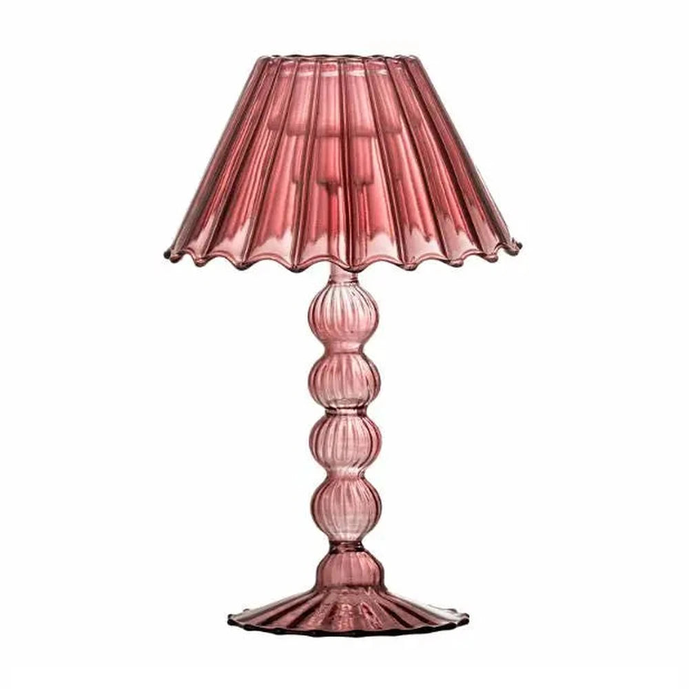 Bloomingville Cisco Glazen Kaarslichthouder - Rood