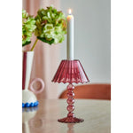 Bloomingville Cisco Glazen Kaarslichthouder - Rood