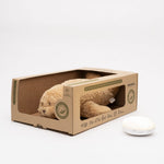 Moonie Knuffel - The Humming Seal Organic 2.0 - Cappuccino Natur | Witte Ruis Zeehond Met Lichtje