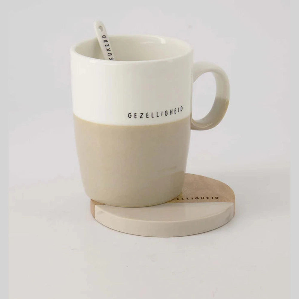 Mug à thé Zusss ambiance chaleureuse - blanc/sable