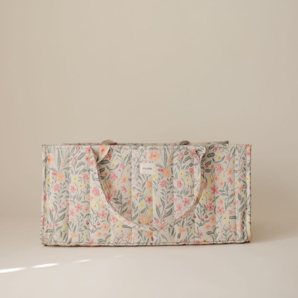 Mushie Diaper Caddy/Organiser Pastel Blooms
