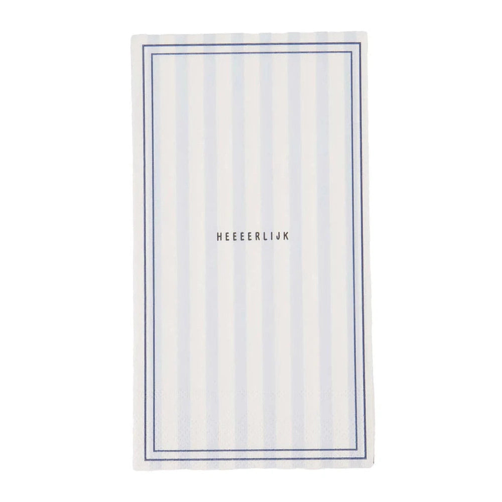 Zusss Servetten Rechthoek Streep Heeeerlijk - Wit/Blauw
