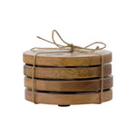 Zusss Onderzetters Parelmoer Hartje - Wit/Goud set van 4