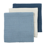 Meyco Hydrofiele Doeken Pre-washed 70x70cm - 3-pack - Natural/Jeans blue/Indigo