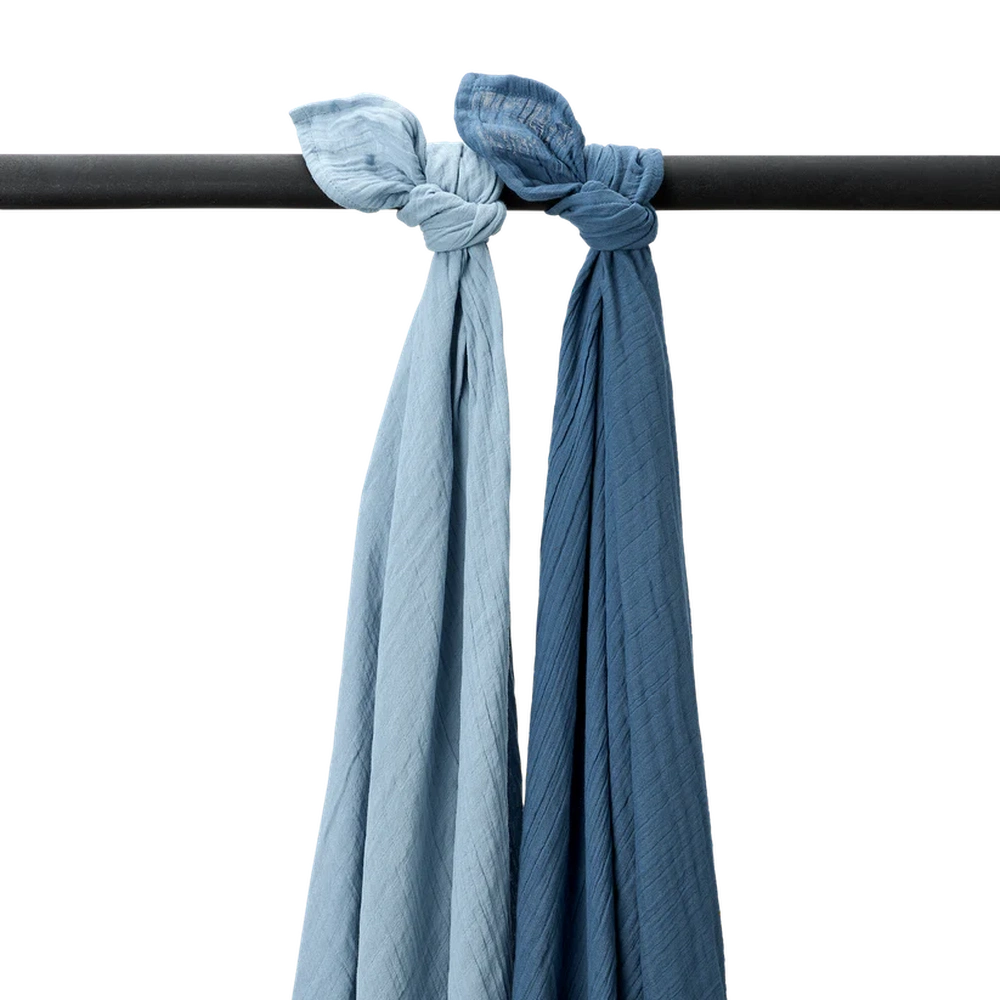 Meyco Hydrofiele Doeken Pre-washed 120x120cm - 2-pack - Jeans blue/Indigo