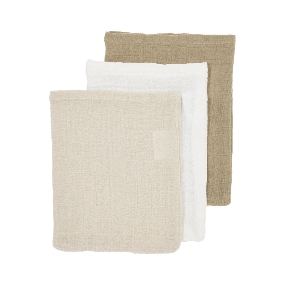 Meyco Hydrofiele Washandje pre-washed 3-pack - Offwhite/Soft Sand/Taupe