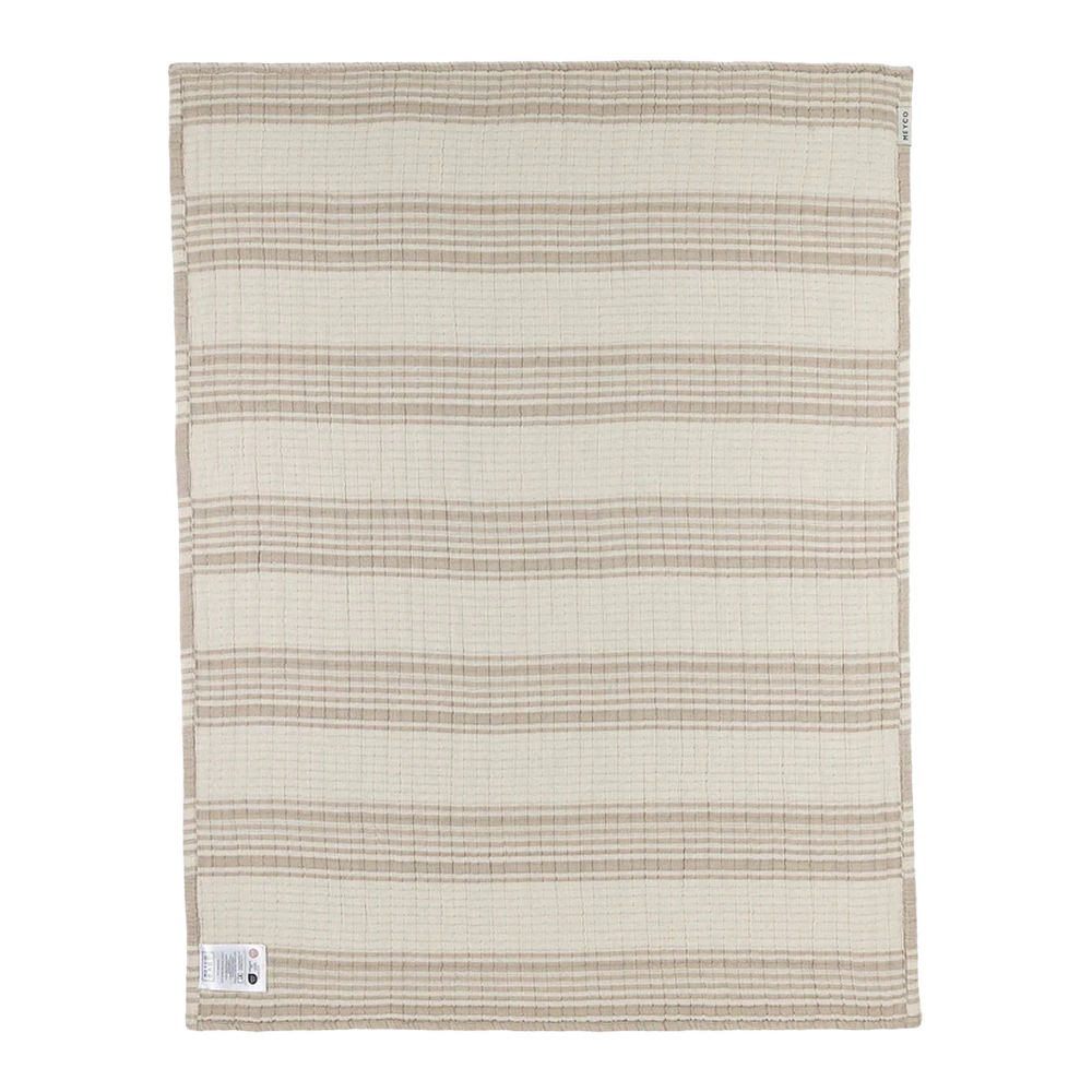 Meyco Deken pre-washed hydrofiel jacquard 75x100cm - Stripe Sand