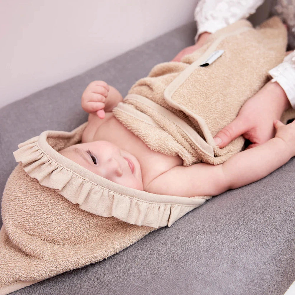Meyco Badcape badstof Ruffle - Sand