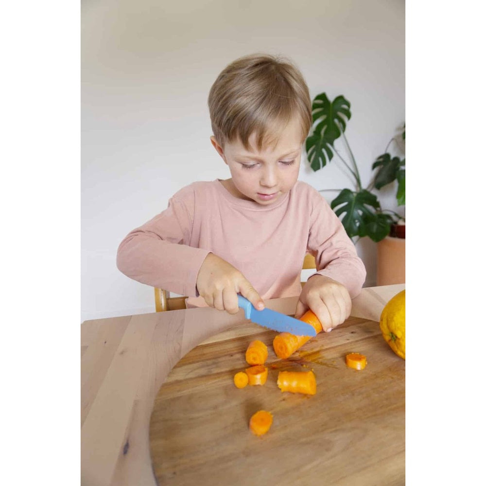 SKÅGFÄ Klyv - couteau pour enfants Montessori - Bleuet - bleu - couverts pour enfants Lime