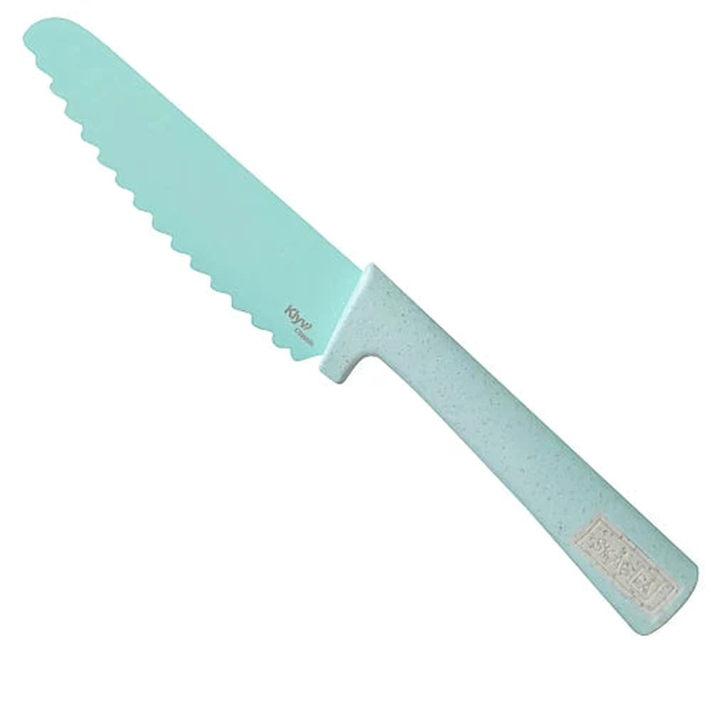 SKÅGFÄ Klyv - Montessori Kindermes - Blue Cornflower - Aqua- kinderbestek