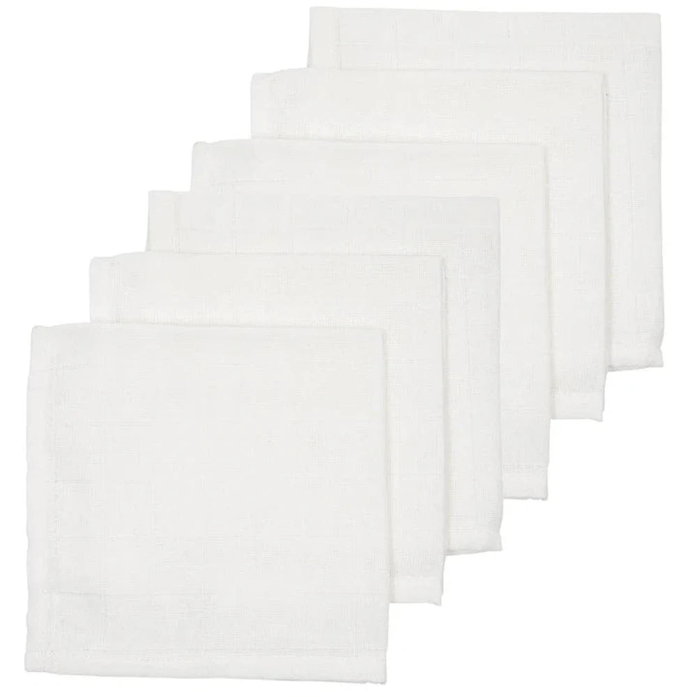 Meyco Monddoekjes 30X30cm 6-Pack Badstof - Wit
